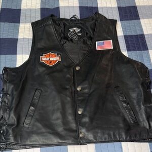 Harley-Davidson Black Leather Riding Vest